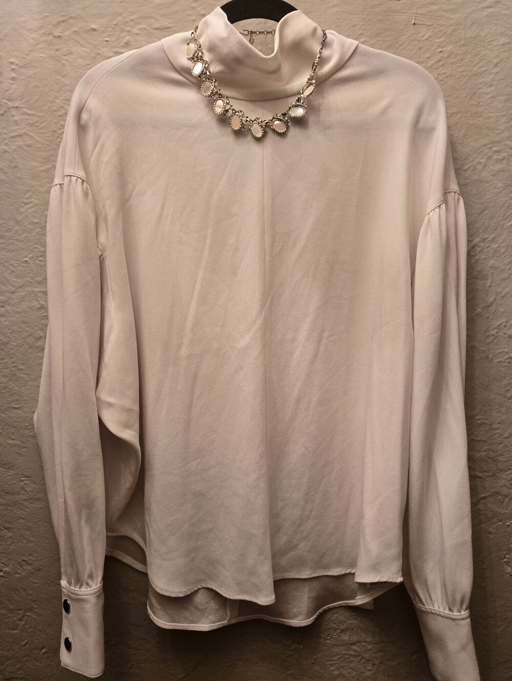 Dorothee Schumacher Ivory Mock Neck Silk Blend Blouse Size 6